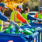 Eco-friendly junk removal Shreveport residents sorting recyclable materials with professional green disposal services